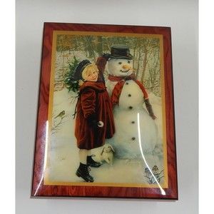 Ercolano Music Box Winter Friends Snowman Sandra Kuck Italy Play White Christmas